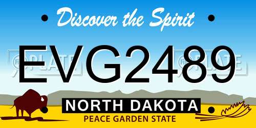 EVG2489 North Dakota License Plate