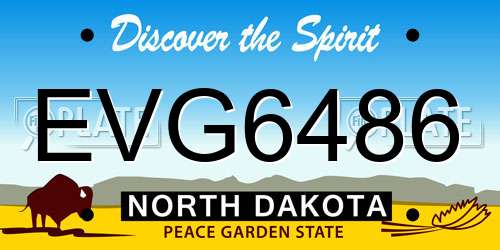 EVG6486 North Dakota License Plate