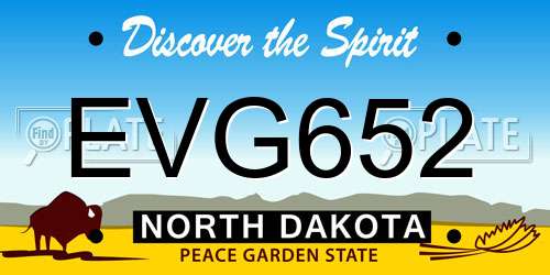 EVG652 North Dakota License Plate
