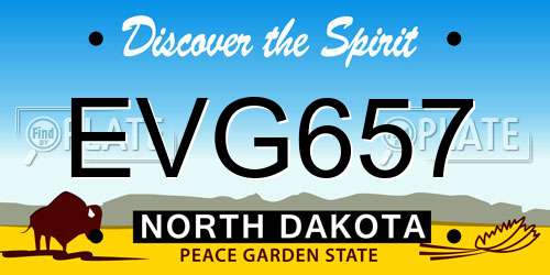 EVG657 North Dakota License Plate