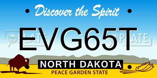 EVG65T North Dakota License Plate