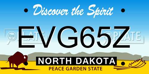 EVG65Z North Dakota License Plate