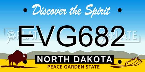 EVG682 North Dakota License Plate