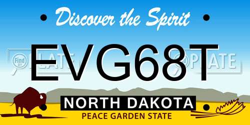 EVG68T North Dakota License Plate