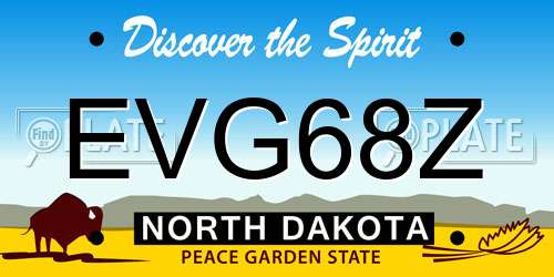 EVG68Z North Dakota License Plate