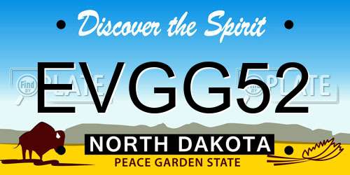 EVGG52 North Dakota License Plate