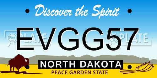 EVGG57 North Dakota License Plate