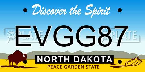 EVGG87 North Dakota License Plate