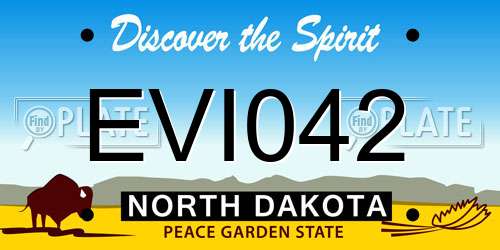 EVI042 North Dakota License Plate