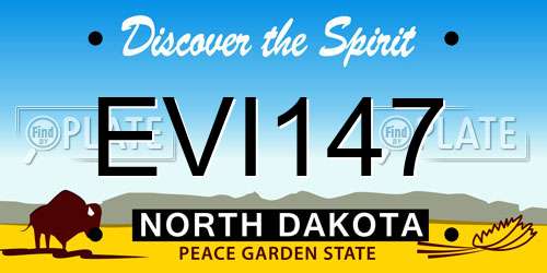 EVI147 North Dakota License Plate