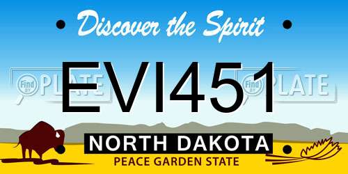 EVI451 North Dakota License Plate