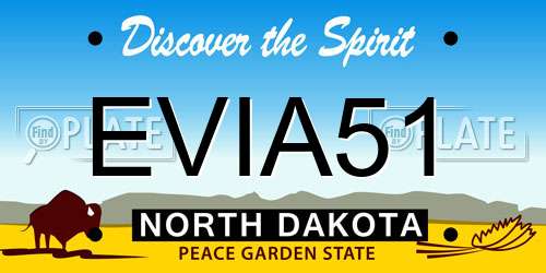 EVIA51 North Dakota License Plate