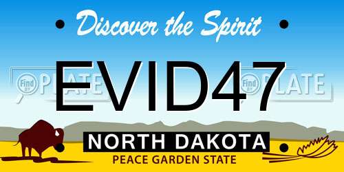 EVID47 North Dakota License Plate