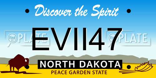 EVII47 North Dakota License Plate