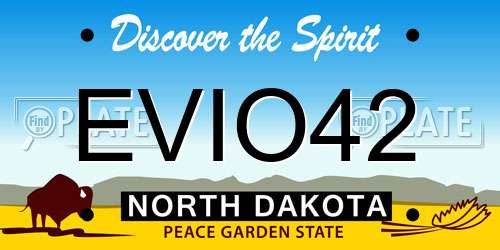 EVIO42 North Dakota License Plate