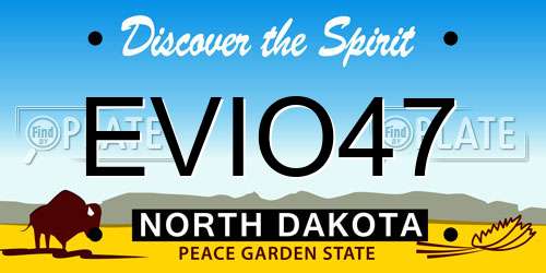 EVIO47 North Dakota License Plate