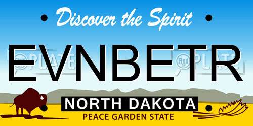 EVNBETR North Dakota License Plate