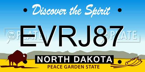 EVRJ87 North Dakota License Plate