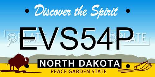 EVS54P North Dakota License Plate