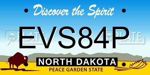 EVS84P North Dakota License Plate