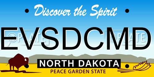 EVSDCMD North Dakota License Plate