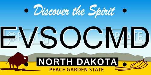 EVSOCMD North Dakota License Plate
