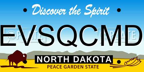 EVSQCMD North Dakota License Plate