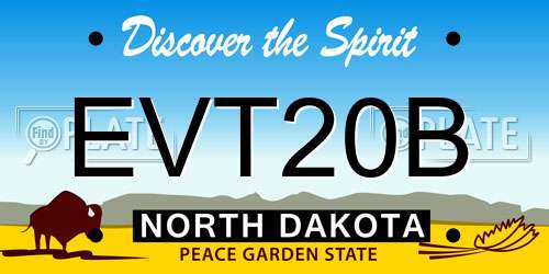 EVT20B North Dakota License Plate