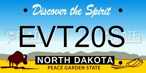 EVT20S North Dakota License Plate