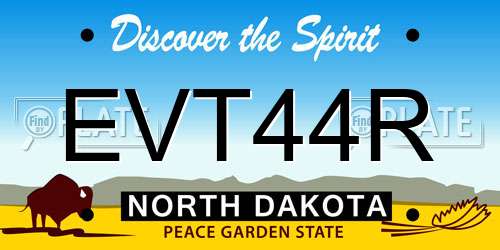 EVT44R North Dakota License Plate