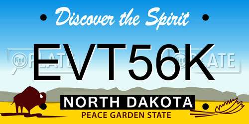 EVT56K North Dakota License Plate