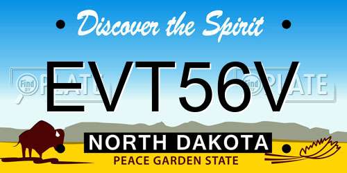 EVT56V North Dakota License Plate