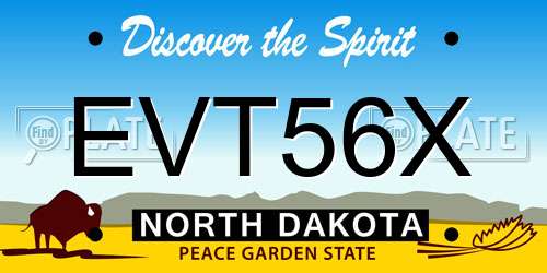 EVT56X North Dakota License Plate