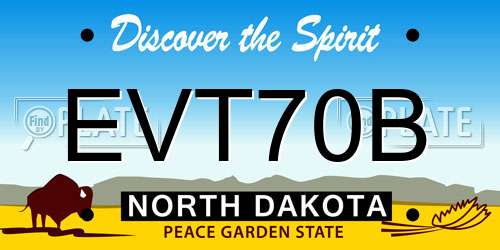 EVT70B North Dakota License Plate