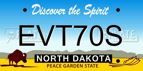 EVT70S North Dakota License Plate
