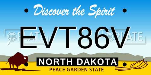 EVT86V North Dakota License Plate