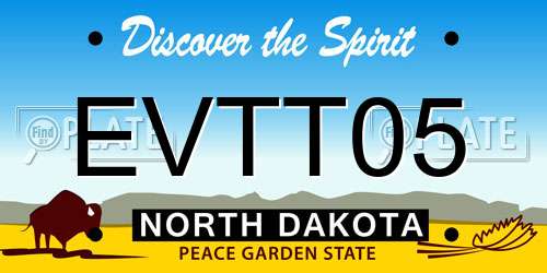 EVTT05 North Dakota License Plate