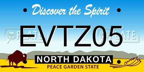 EVTZ05 North Dakota License Plate