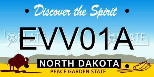 EVV01A North Dakota License Plate
