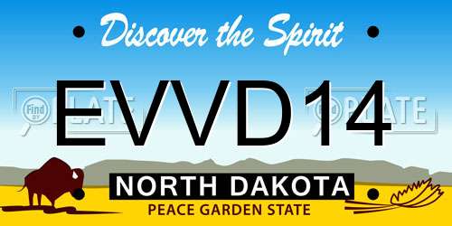 EVVD14 North Dakota License Plate