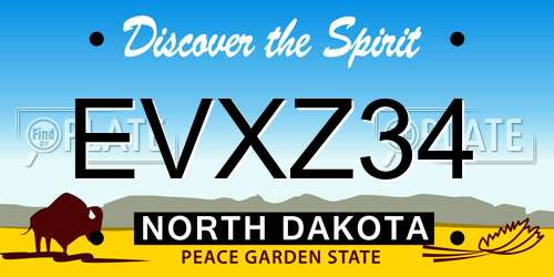 EVXZ34 North Dakota License Plate