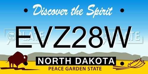 EVZ28W North Dakota License Plate