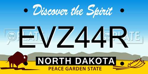 EVZ44R North Dakota License Plate
