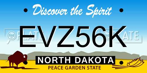 EVZ56K North Dakota License Plate