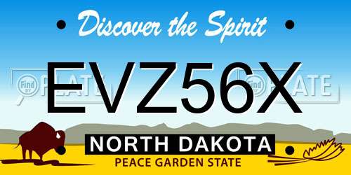 EVZ56X North Dakota License Plate