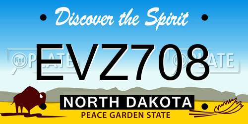 EVZ708 North Dakota License Plate