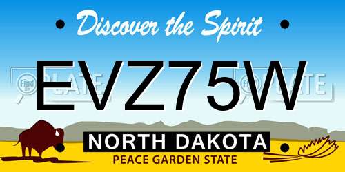 EVZ75W North Dakota License Plate