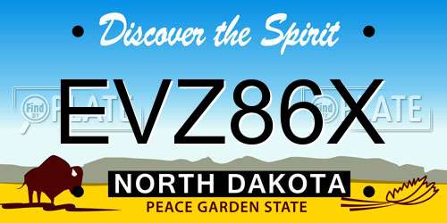 EVZ86X North Dakota License Plate