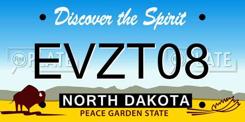 EVZT08 North Dakota License Plate