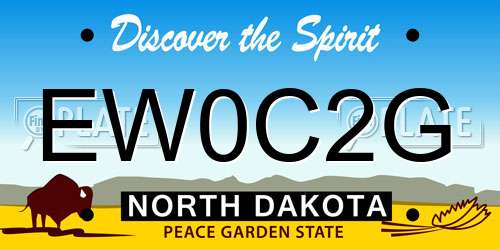 EW0C2G North Dakota License Plate